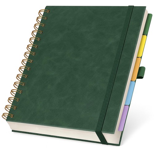 Hardcover leather lined - hardcover, spiral