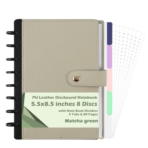 Leather discbound notebook - discbound,