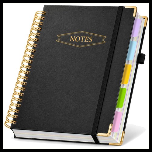 Sleek black hardcover notebook - black,