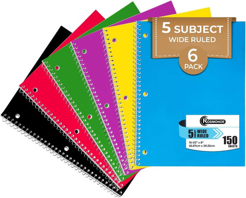 Pack subject wide ruled - 6-pack,