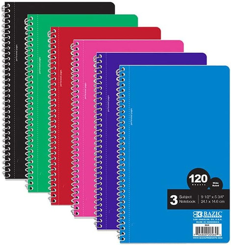 Subject spiral notebook - spiral,