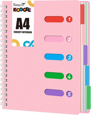 Ruled Notebook A4, Pink Spiral