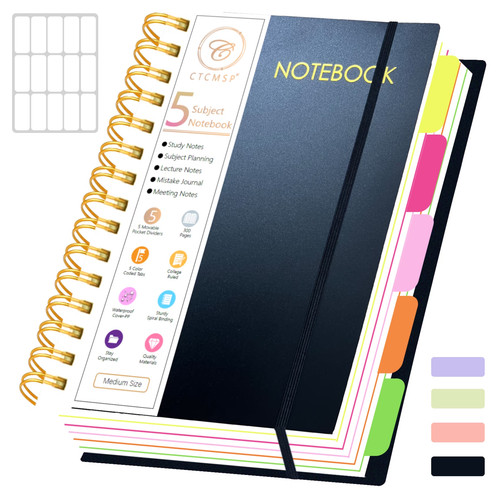 Subject spiral notebook with - 5,