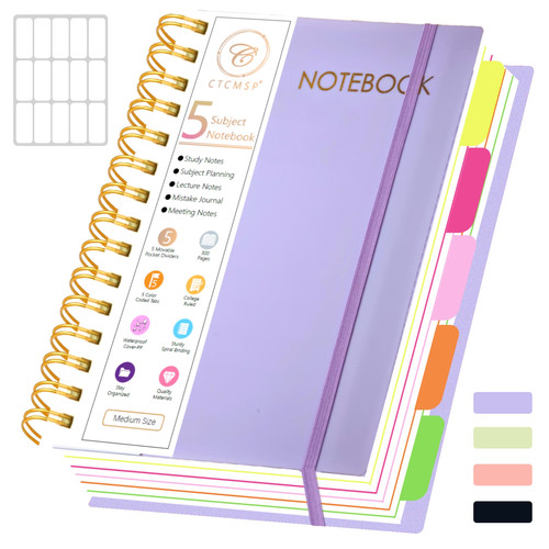Subject spiral notebook with - subject,